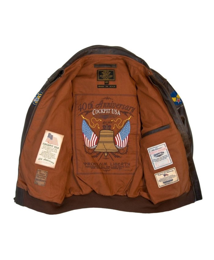 Cazadora Cockpit 40th Anniversary Bottoms Up A-2 Pinup Z21T008 Cockpit USA Cazadora de Piloto Hombre