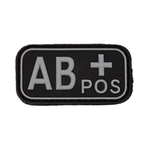 Blood Type AB POS PVC Patch with Velcro