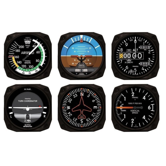 Posavasos Instrumentos. Set de 6 Posavasos Aviación  BuckerBook 29,90 € Trintec Ind