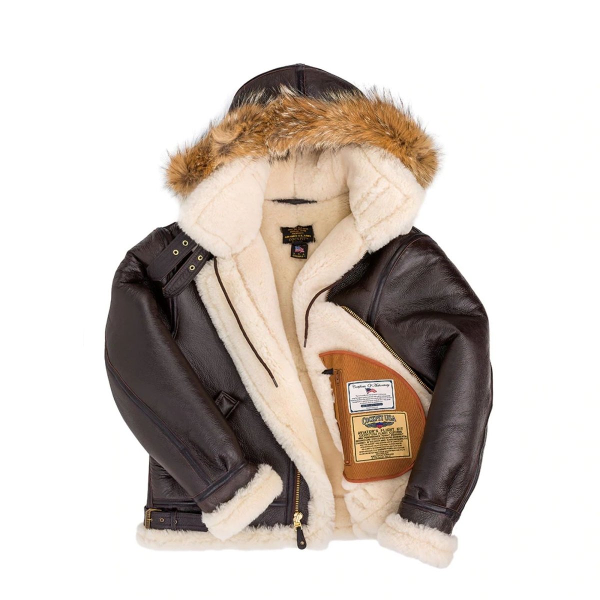 Cazadora Cockpit B-3 Hooded Sheepskin Z203615 Cockpit USA Cazadora de Piloto Hombre