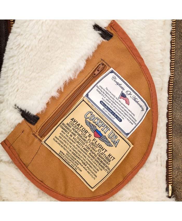 Cazadora Cockpit B-3 Hooded Sheepskin Z203615 Cockpit USA Cazadora de Piloto Hombre