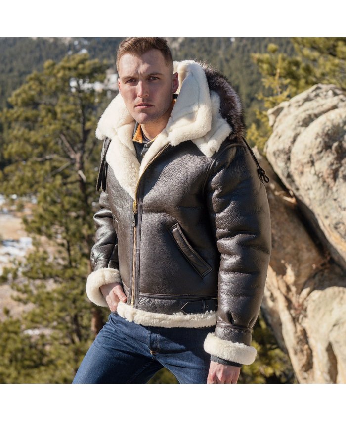 Cazadora Cockpit B-3 Hooded Sheepskin Z203615 Cockpit USA Cazadora de Piloto Hombre