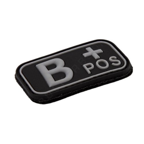 Parche 3D PVC tipo sanguino O+ positivo negro | BuckerBook 2