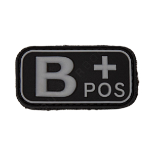 Blood Type B POS PVC Patch with Velcro