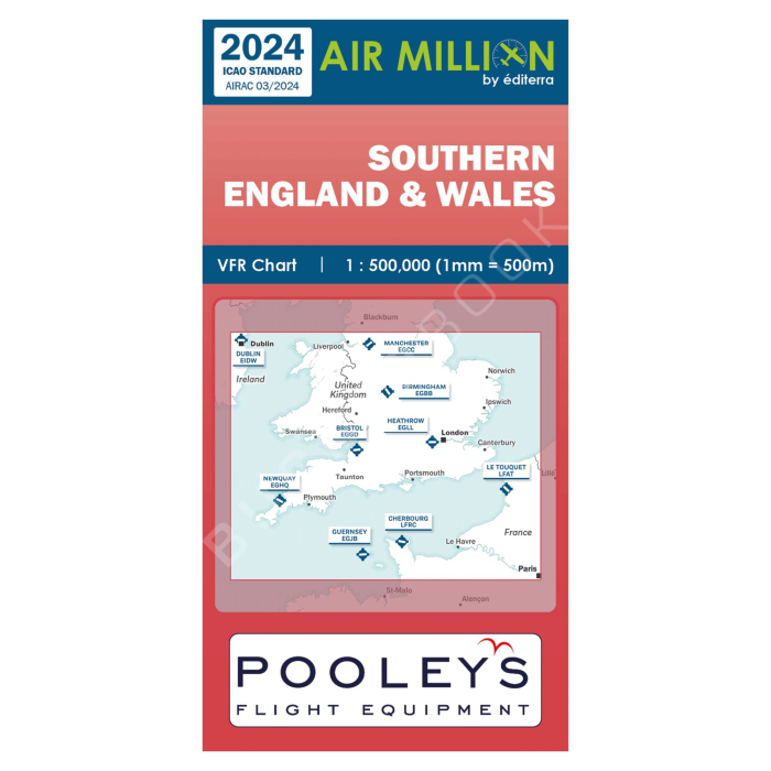 Carta Air Million VFR Sur de Inglaterra y Gales 2024 Cartas de Vuelo VFR  BuckerBook 21,90 € Editerra