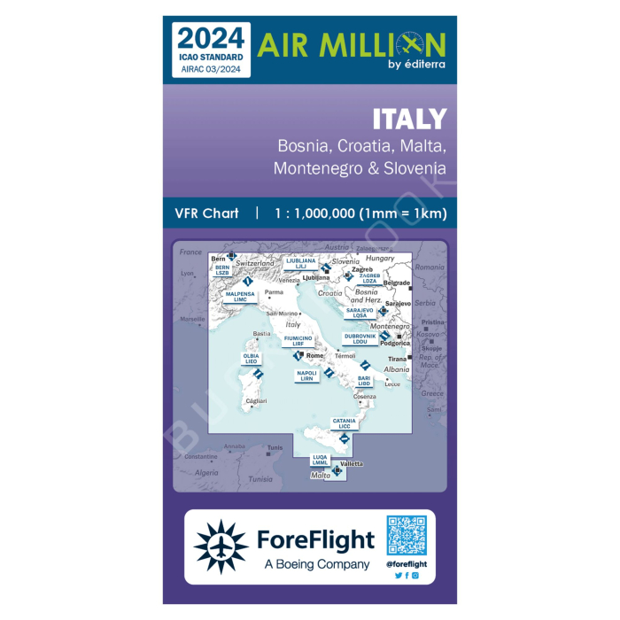 Air Million VFR Italy 2024 Chart VFR Flight Charts  BuckerBook €21.90 Editerra