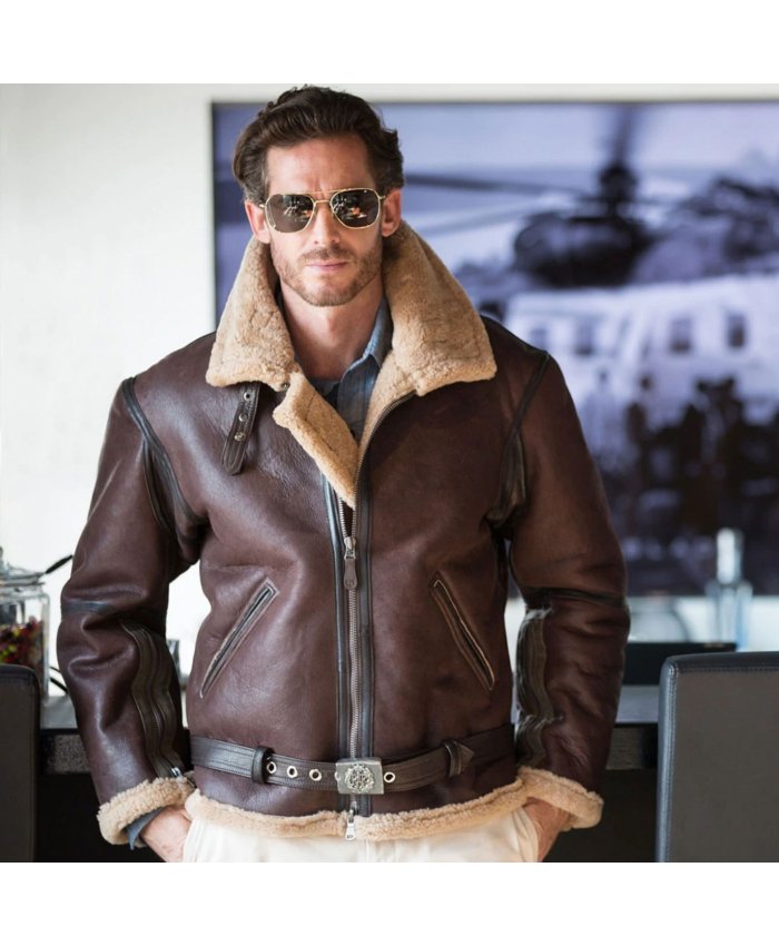 Cazadora Cockpit RAF Fighter Weight Sheepskin Bomber Z21W010 Cockpit USA Cazadora de Piloto Hombre