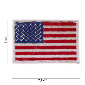 US Flag Patch White Border