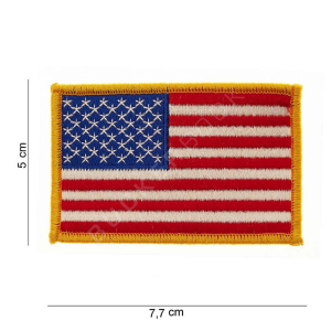 USA Flag Golden Border Patch