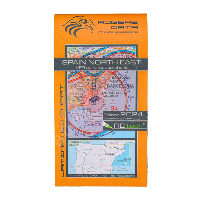 Carta Rogers Data VFR España Noreste 2024 Cartas de Vuelo VFR 9783990920350 BuckerBook 29,90 € Rogers Data