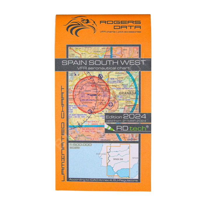 Carta Rogers Data VFR España Suroeste 2024 Cartas de Vuelo VFR 9783990920381 BuckerBook 29,90 € Rogers Data