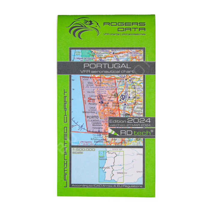 Carta Rogers Data VFR Portugal 2024 Cartas de Vuelo VFR 9783990920008 BuckerBook 29,90 € Rogers Data