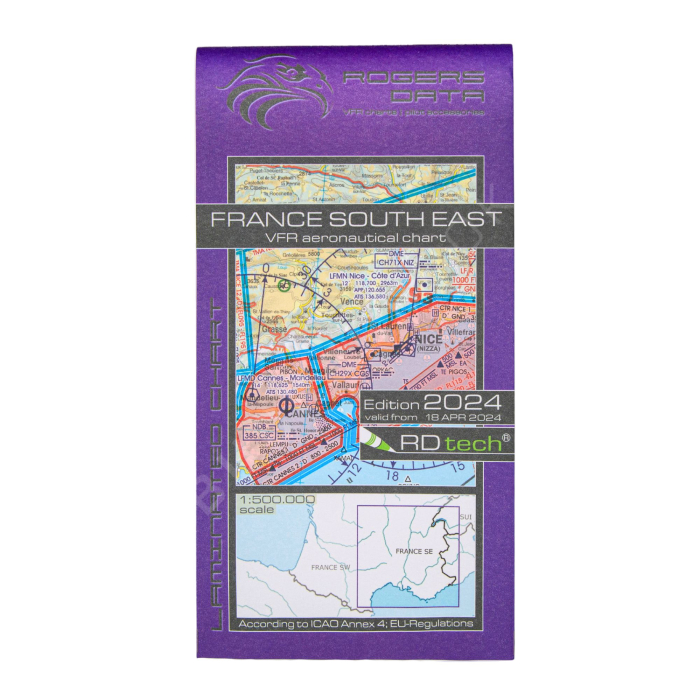 Carta Rogers Data VFR Francia Sureste 2024 Cartas de Vuelo VFR 9783990920152 BuckerBook 29,90 € Rogers Data