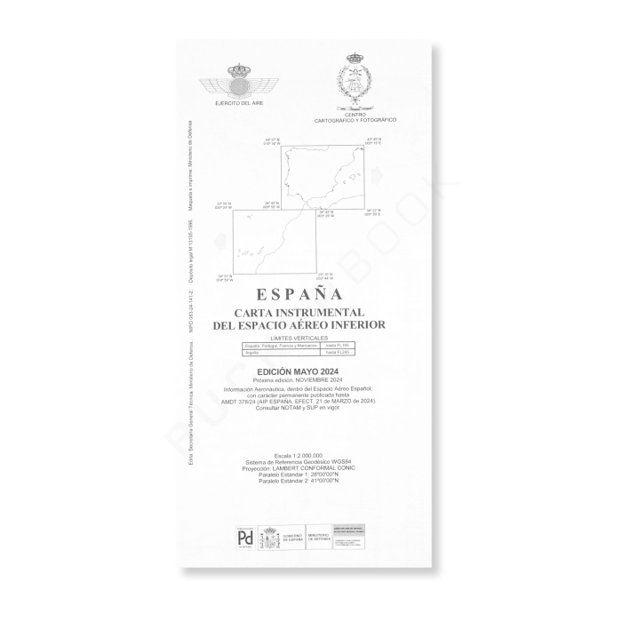 IFR Chart Spain Lower Space Air Force IFR Flight Charts  BuckerBook €5.00 Mº Defensa