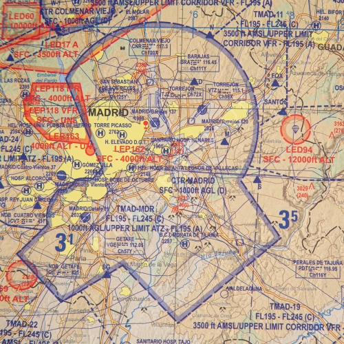 Carta VFR España 1:500.000 Mº Defensa