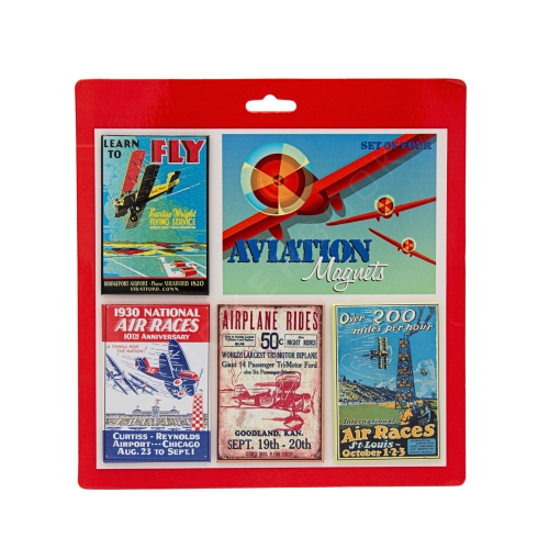 Vintage Aviation Fridge Magnet Set