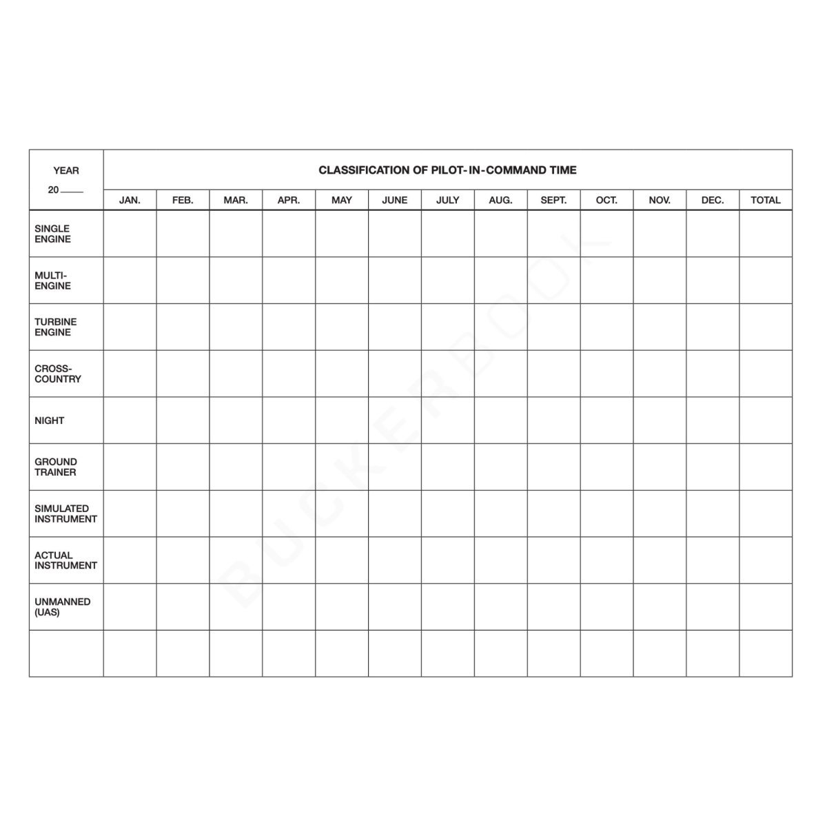Logbook Piloto The Standard ASA - EASA FCL Logbooks / Diarios de Vuelo 9781619546233 BuckerBook 19,95 € ASA