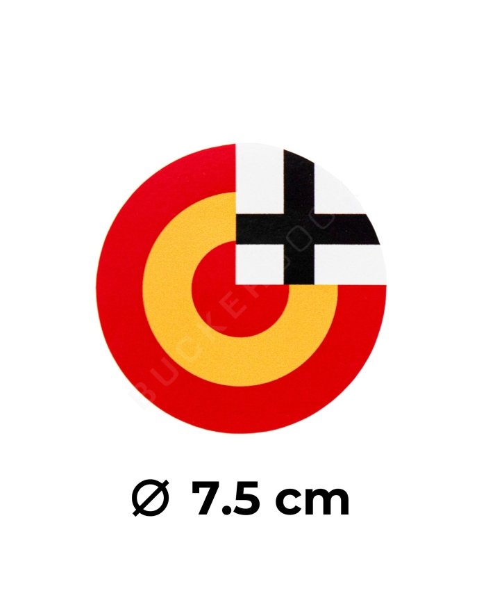 Round Spanish Flag Cruz de San Andrés 7.5 cm Sticker Aviation Stickers  BuckerBook €2.00 