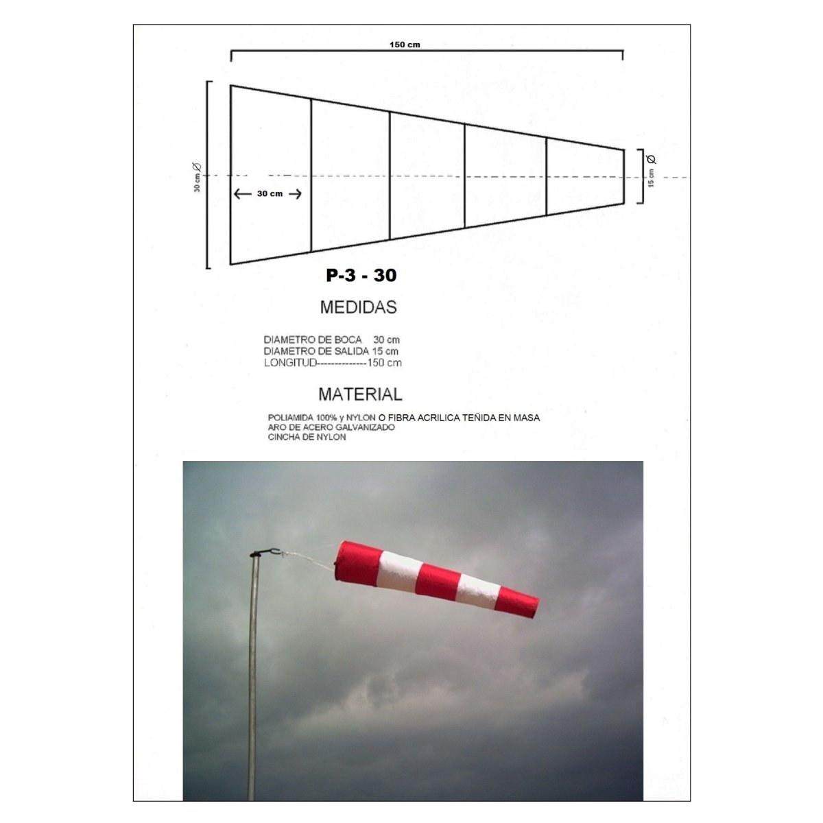 Manga de Viento P-3 (30 CM) Mangas de Viento  BuckerBook 85,00 € JLA
