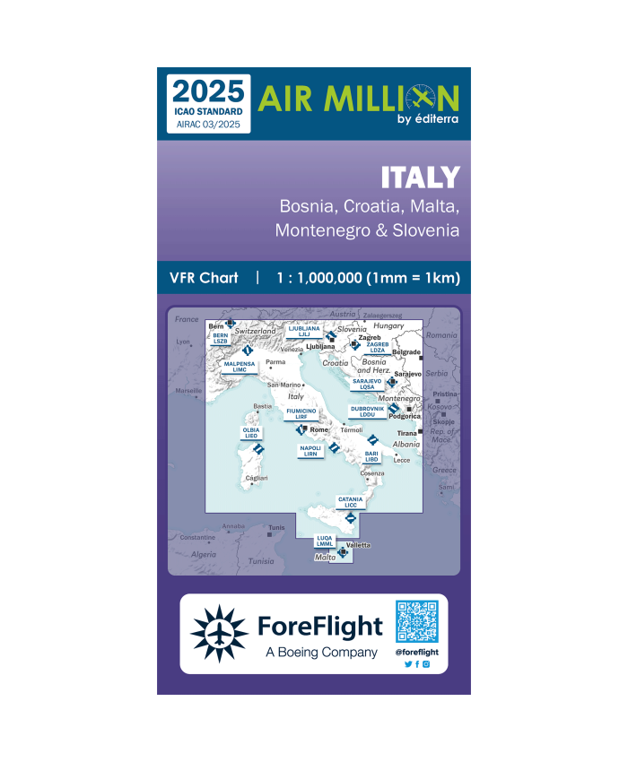 Carta Air Million VFR Italia 2025 Cartas de Vuelo VFR  BuckerBook 24,50 € Editerra