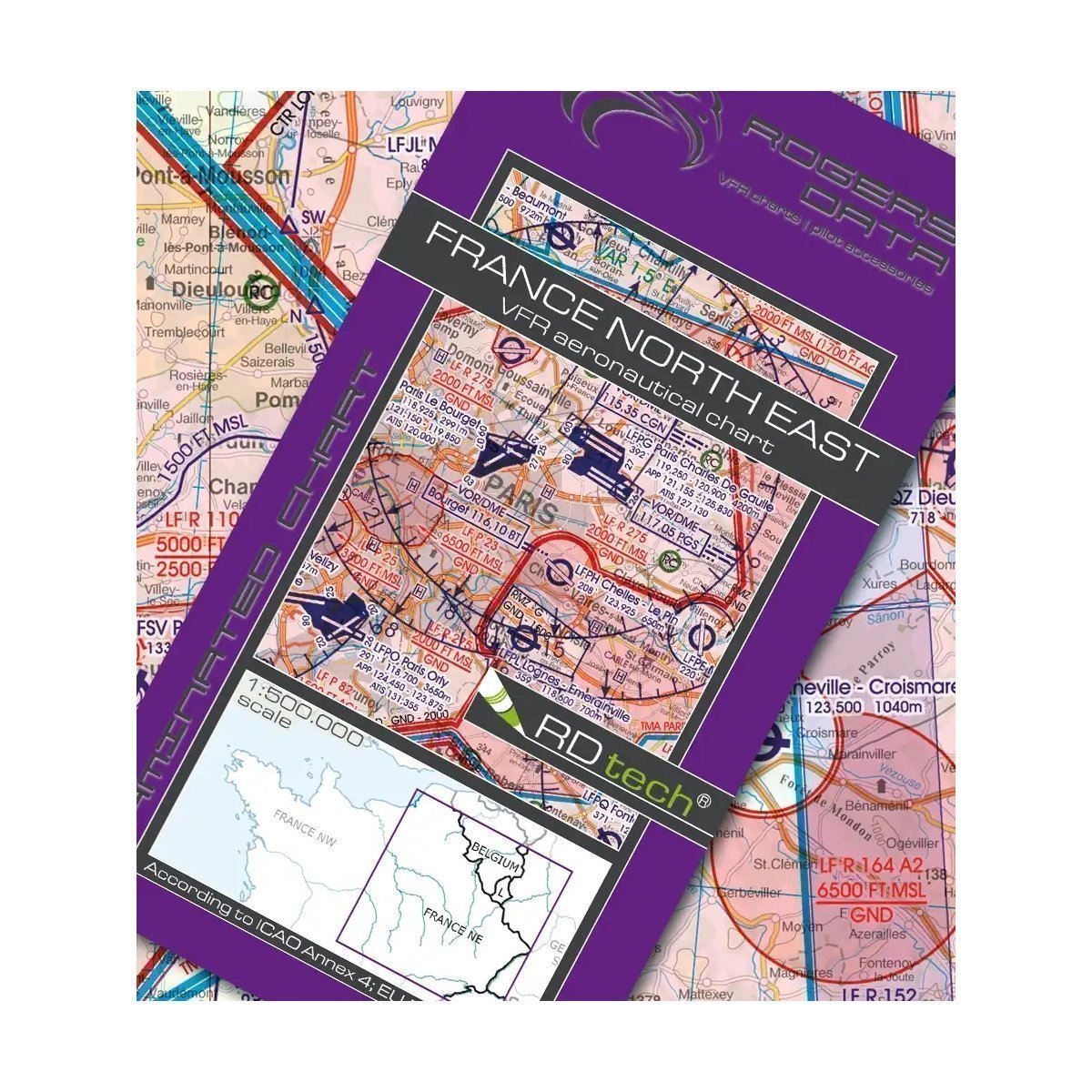 Carta Rogers Data VFR Francia Noreste 2025 Cartas de Vuelo VFR 1758550656367 BuckerBook 29,90 € Rogers Data