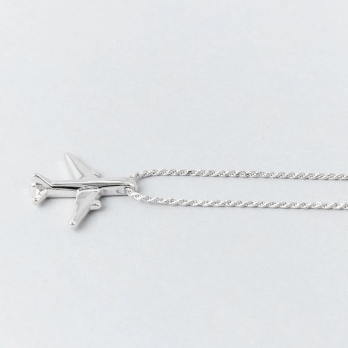Colgante Avión Plata Pulida FLEVEL v2 | Collar Unisex 925 2