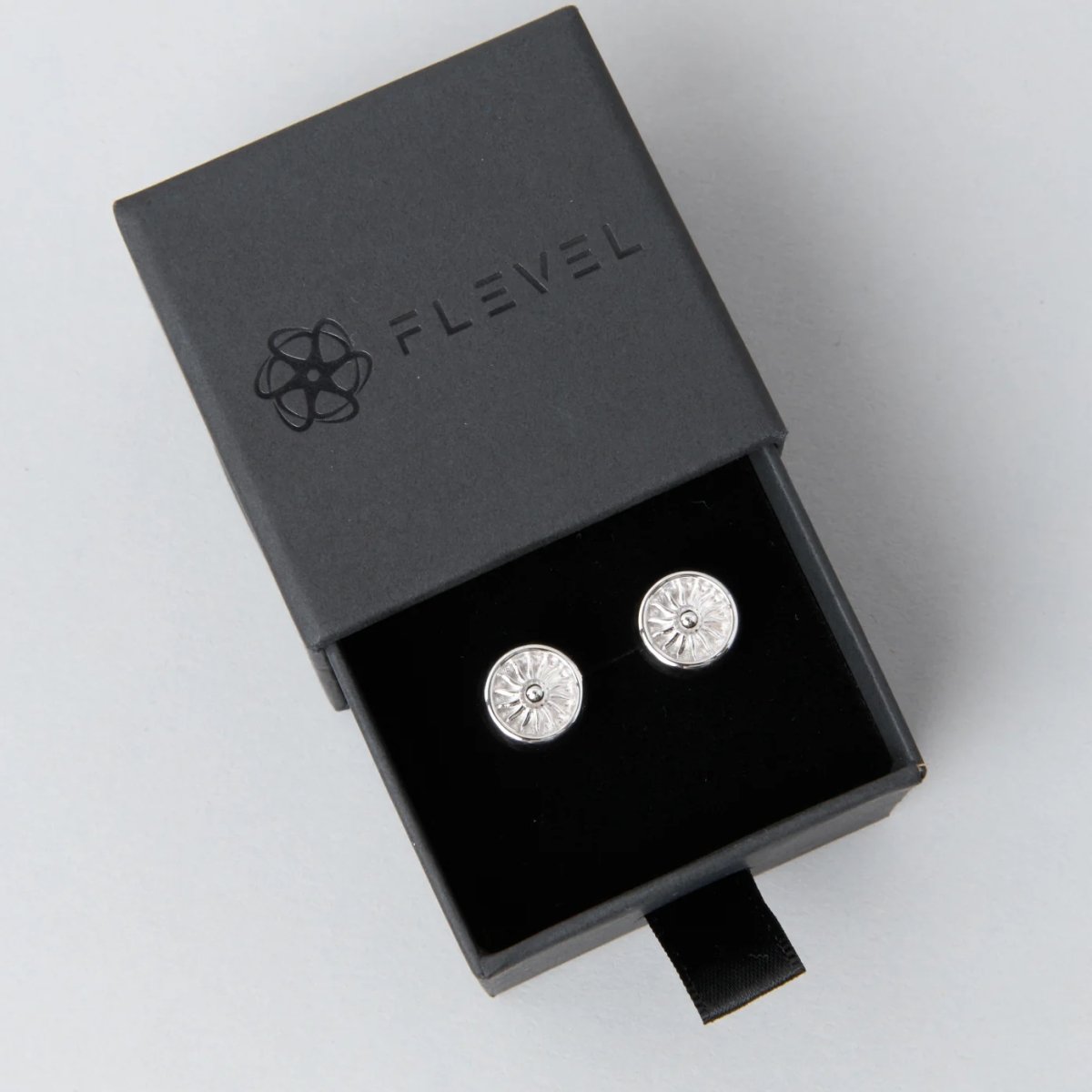 Turbine Cufflinks Polished Silver FLEVEL Aviation Cufflinks 1703854610034 BuckerBook €61.94 Flevel