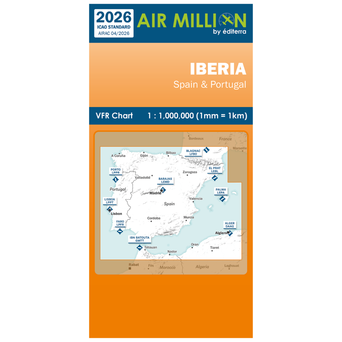 Air Million VFR Iberia 2026 Chart VFR Flight Charts 1776327129814 BuckerBook €23.56 Editerra
