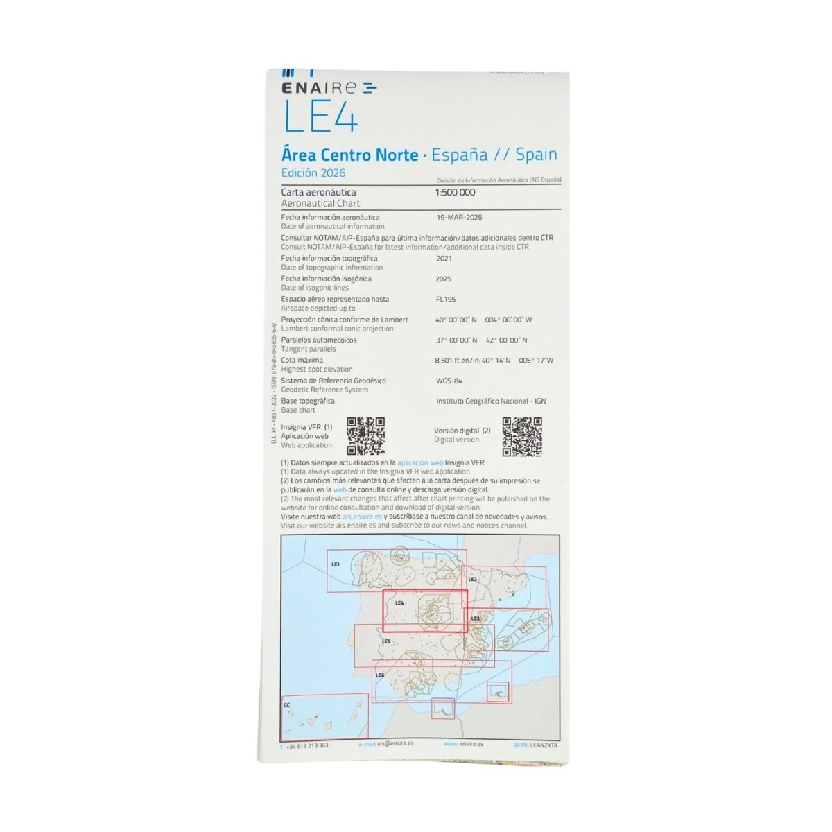Carta Visual VFR500 ENAIRE 2026 Cartas de Vuelo VFR  BuckerBook 15,75 € Enaire