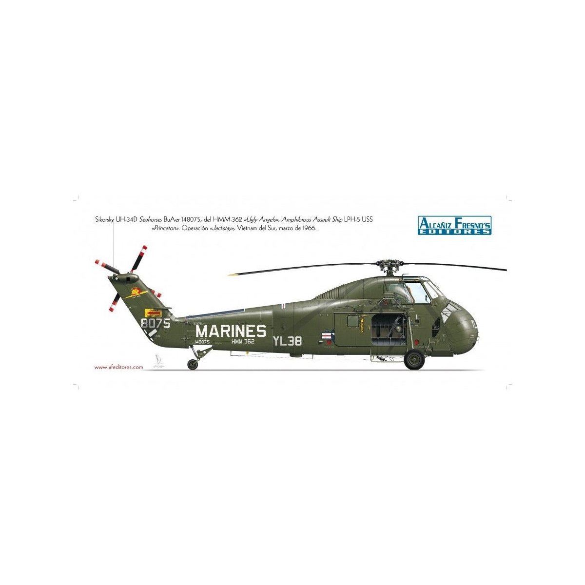 Sikorky UH-34D Profile Poster Airplane Posters  BuckerBook €1.50 