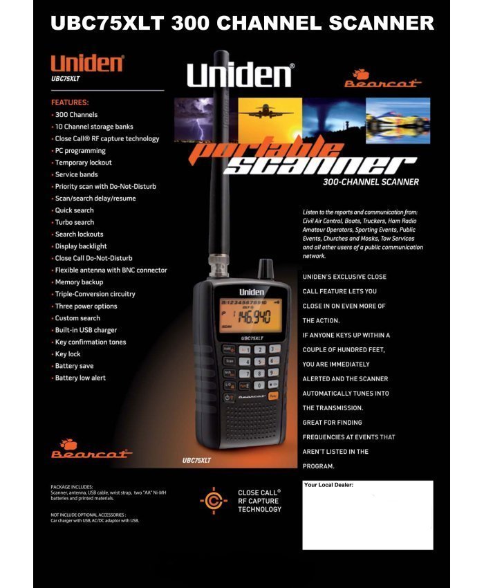 Receptor Radio Uniden UBC-75XLT UBC-75XLT  Inicio