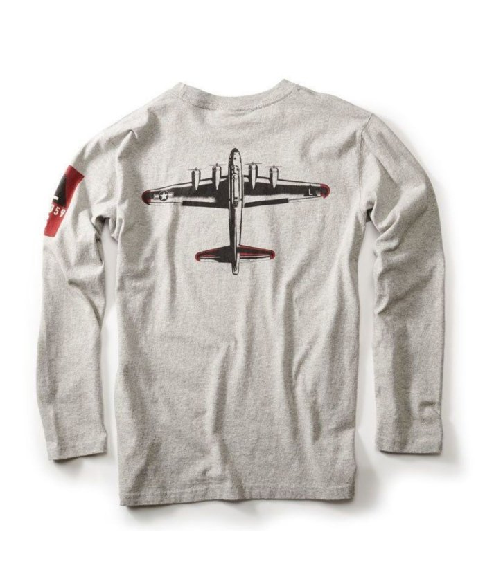 Camiseta B17 Manga Larga M-LST-B17CA-GY-SM RED CANOE Camisetas Aviación