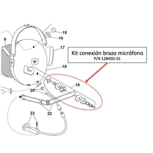 Kit de Montaje David Clark 12840G-01 2