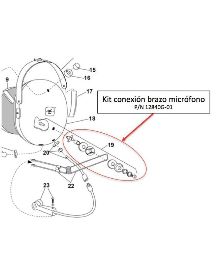 Kit de Montaje David Clark 12840G-01