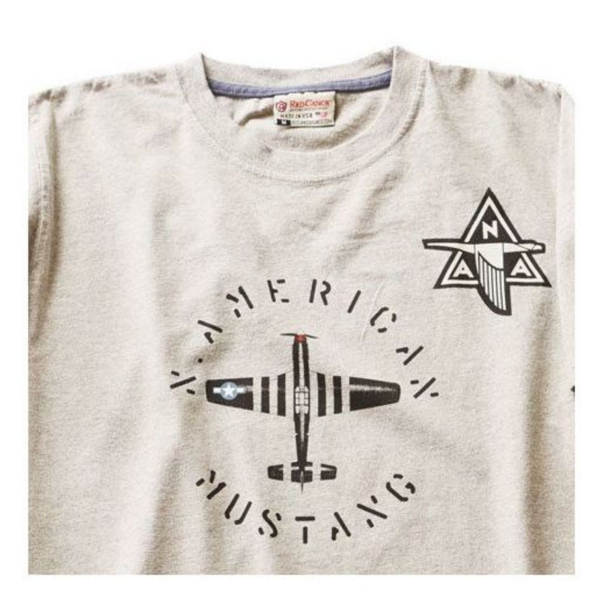 Camiseta North American Mustang M-SST-NAM-US-GY-MED RED CANOE Camisetas Aviación