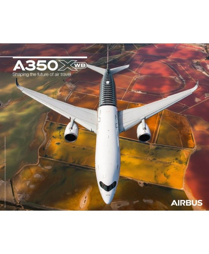 Poster Airbus A350XWB Vista Frontal A1AB025 Airbus Pósters de Aviones