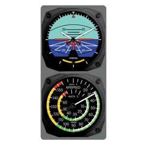 Classic Artificial Horizon/Airspeed Clock & Thermometer Set