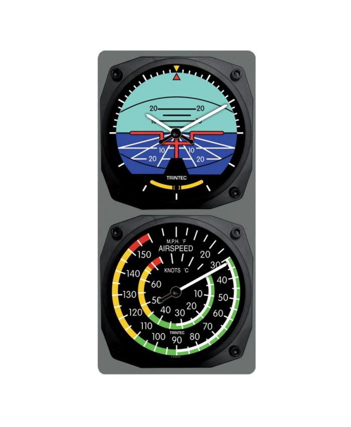 Set Reloj Horizonte Artifical y Termómetro Anemómetro 9063/9061 Trintec Ind Relojes de Pared