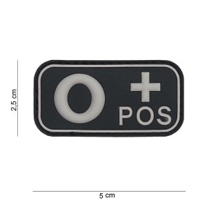 Blood Type 0 POS PVC Patch with Velcro