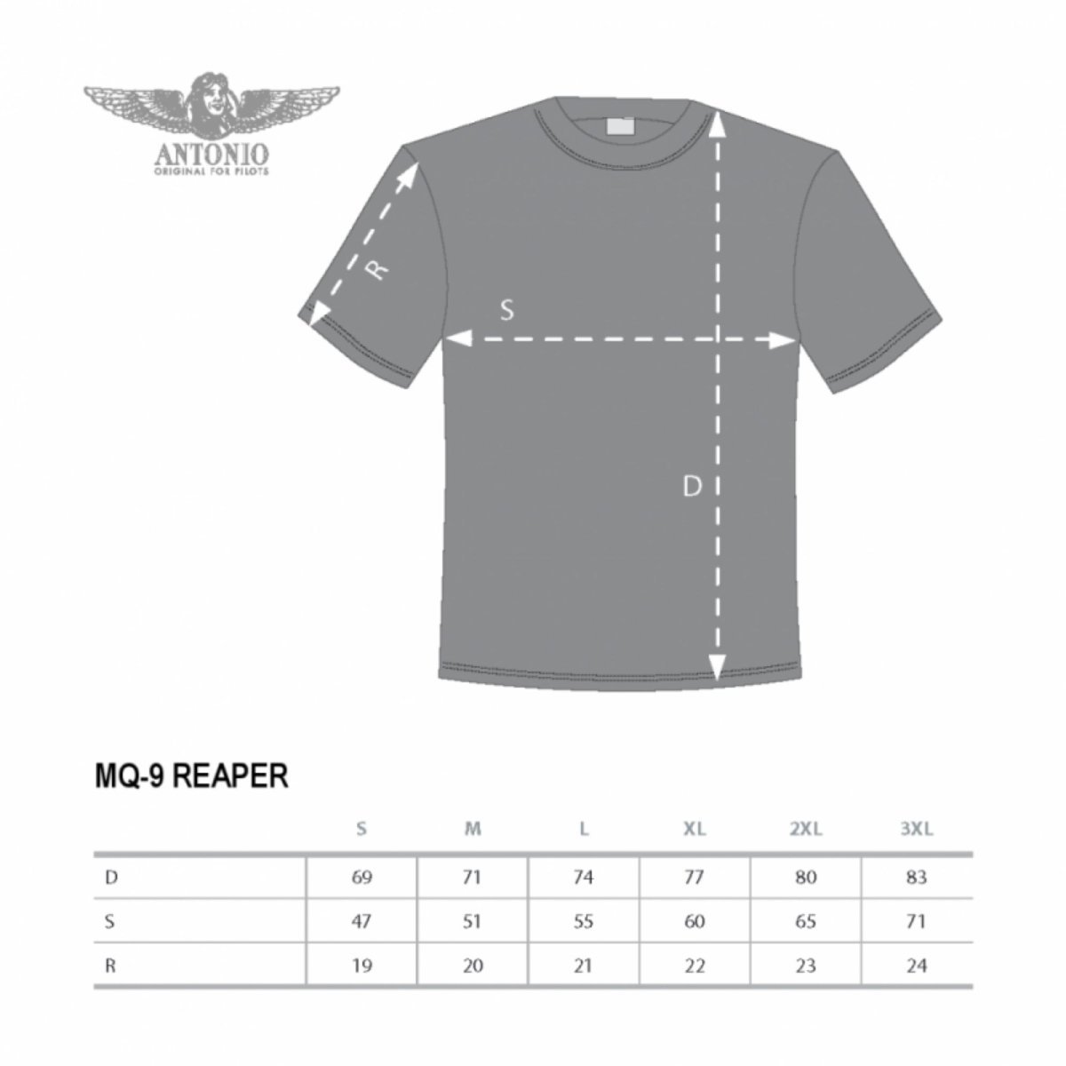 Camiseta MQ-9 Reaper Predator CAM.MQ-9 A O F P Camisetas Aviación