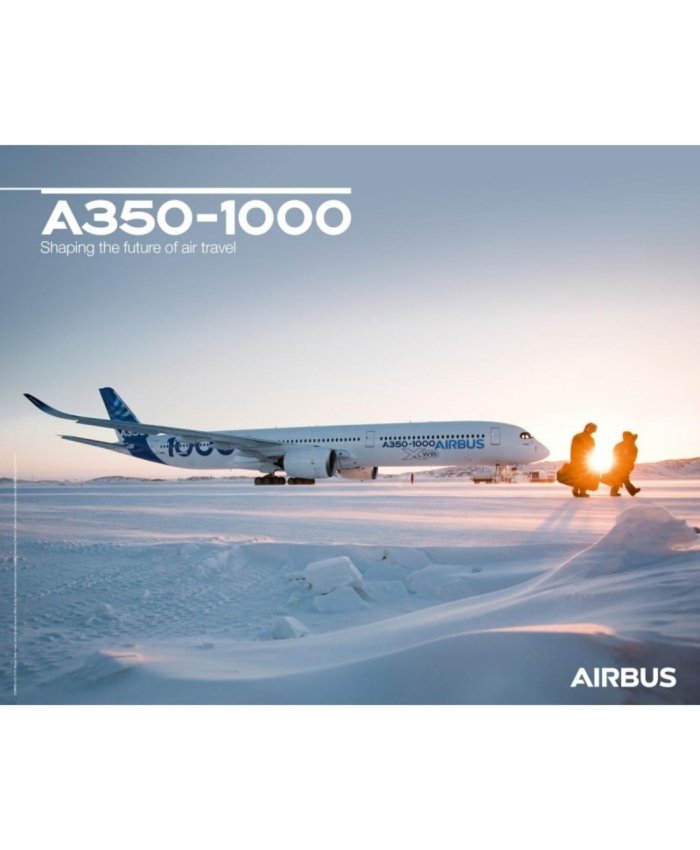 Poster Airbus A350-1000 Vista Frontal A1AB024 Airbus Pósters de Aviones