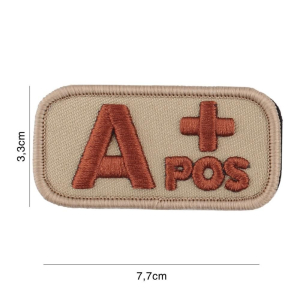 Blood Type A POS Coyote Cloth Patch with Velcro