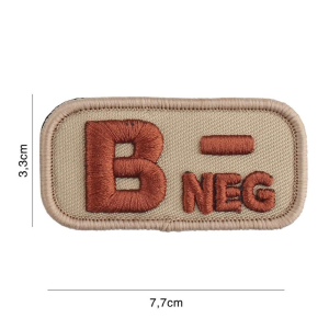 Blood Type B NEG Coyote Cloth Patch with Velcro