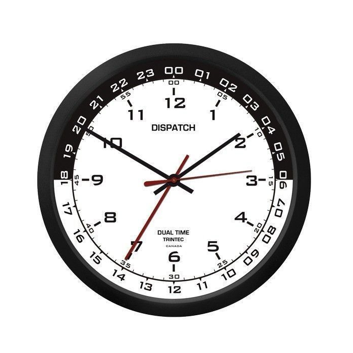 Reloj de Pared 10 DISPATCH Dual Time Blanco y Negro" Wall Clocks  BuckerBook €39.95 Trintec Ind