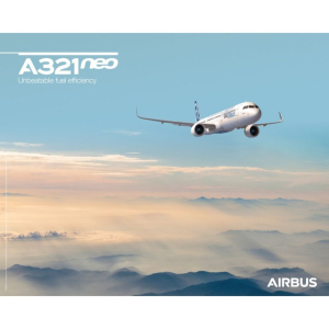 Póster A321neo vista del cielo