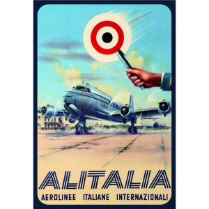 Alitalia DC-4 Skymaster Vintage Metal Decorative Sign