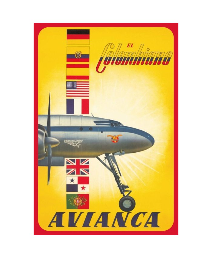 Poster Avianca Constellation Vintage AV0015  Pósters de Aviones