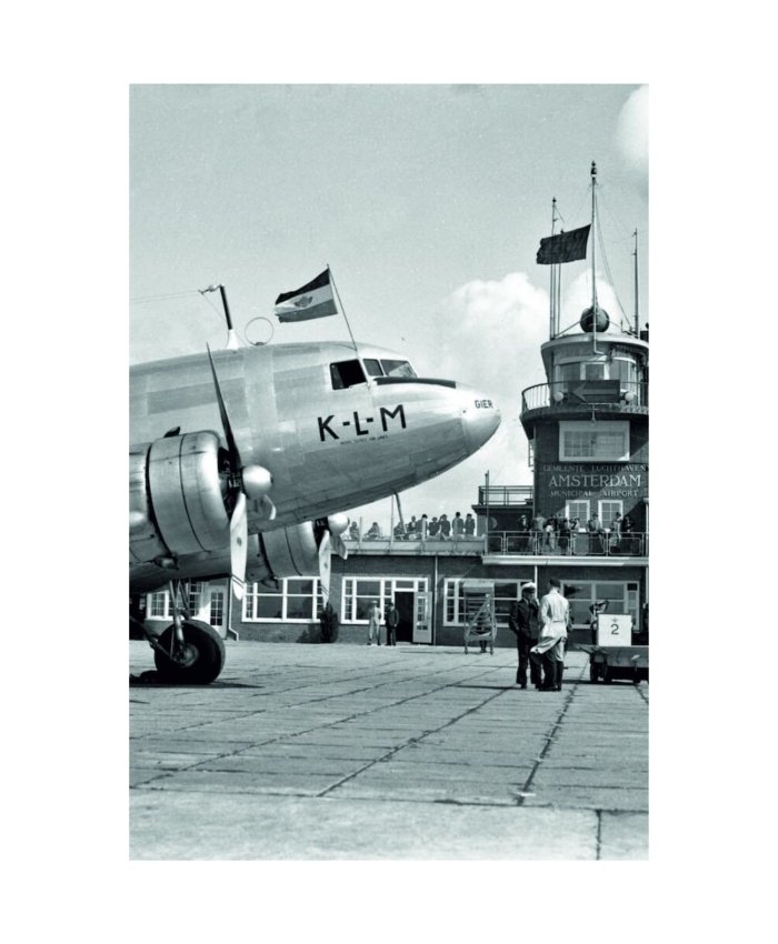 Poster KLM Douglas DC-3 De Gier Vintage metal AV0048  Pósters de Aviones