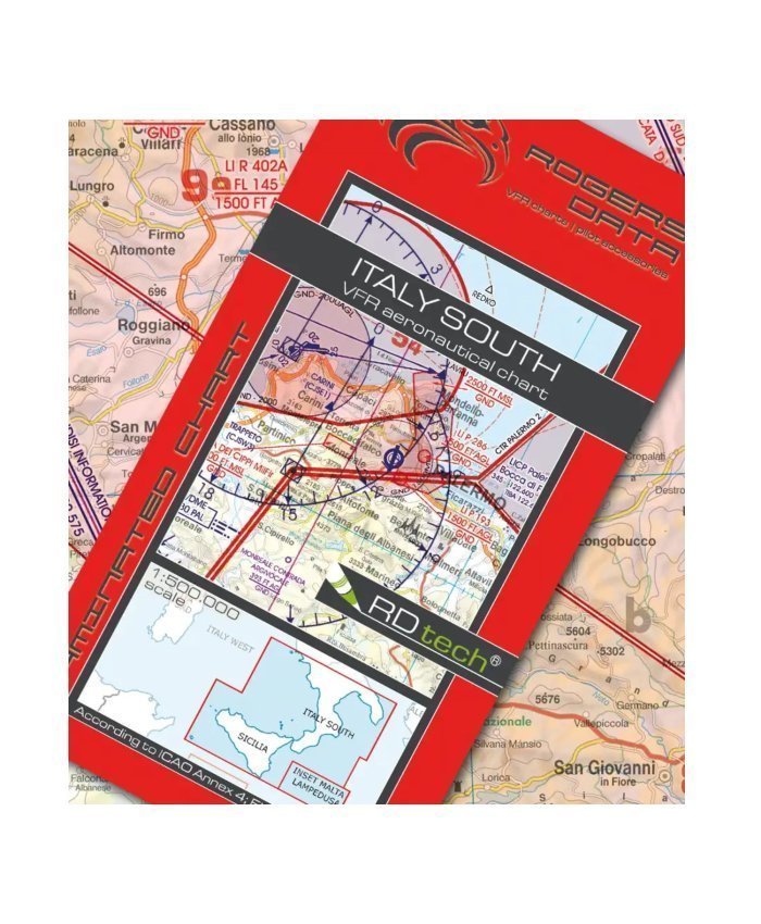 Carta Roger Data VFR Italia Sur 2023 VFR_RD_IT_SU2023 Rogers Data Cartas VFR