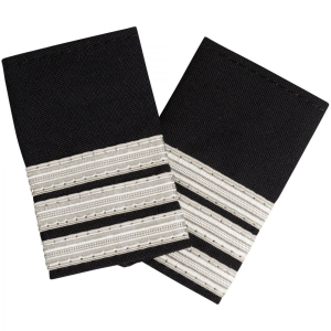 Pilot Epaulettes 3 Silver Bars